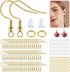 925 Sterling Silver Earring Hooks Hypoallergenic, 100Pcs Ear Wires Fish Hooks Earrings for DIY Jewelry Making with Jump Rings and Clear Rubber Ear...