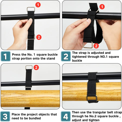 Patelai 8 Pieces Roof Rack Shovel Mount 12 Inch Shovel Mount Straps for Roof Rack Ladder Straps Shovel Holder Adjustable Hook and Loop Reusable fo...