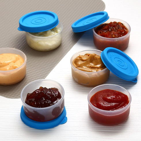 Condiment Cups Containers with Lids- 8 pk. 1.3 oz.Salad Dressing Container to go Small Food Storage Containers with Lids- Sauce Cups Leak proof Re...