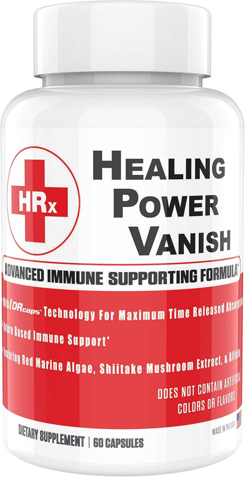 Herp Rescue Healing Power Vanish, Immune Support for Women, Mushroom Supplement, Pure Shiitake Mushroom, Beta Glucan, Red Marine Algae, 60 Capsule...
