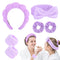 6Pcs Purple Sponge Spa Headbands for Women Wristbands Hair Scrunchies Set Makeup Headband for Facewash Skincare Soft Mother Gift with Daughter Gif...