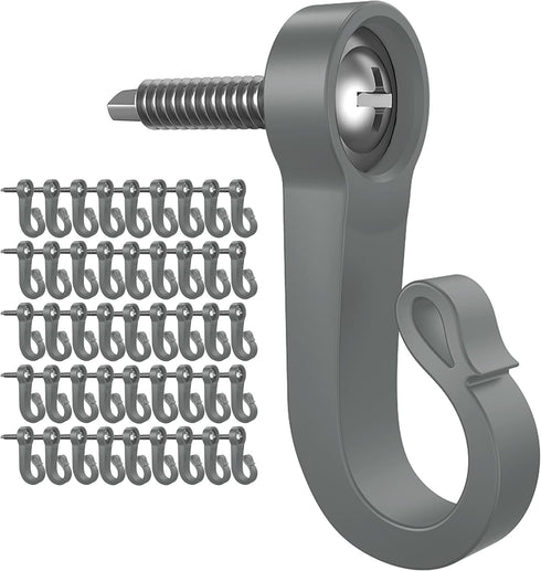 Pack of 46 Q Hanger Screws in Hooks for Outdoor String Lights and Garage Party Decor...