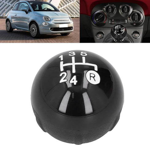 aqxreight Gear Shift Knob,with Decorative Cover Replacement Kit Fit for Fiat 500 500C 2007-2018 LHD R...