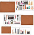 3 Pack Makeup Bag for Purse, Vegan Leather, Travel Makeup Pouch Cosmetic Bag Zipper Pouch Bags,Travel Toiletry Bags for Women (Camel Brown, 12.6x9...