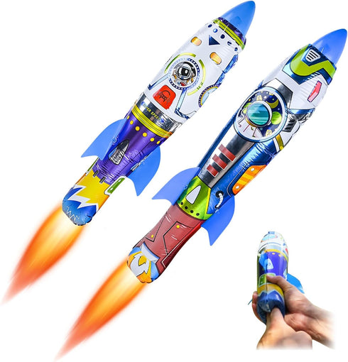 Rocket Balloon Launcher 2pcs, Finger-Press-to-Launch Rocket Balloons, Pop-Up Rocket Flying Toys Outdoor Sport for Adults and Kids, Excellent for P...