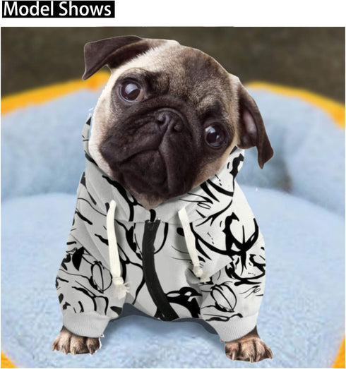 Casual Pet Clothes, Aztec Southwest Printed Zipper Cotton Polyester Sweatshirt Dog Coat, Soft Dog Sweater Sweatshirt with Hat - M...