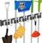 Broom Holder Mop Hanger Wall Mount Metal Organization Garage Storage System Garden Kitchen Tool Organizer(5 Racks with 4 Hooks, Black)...
