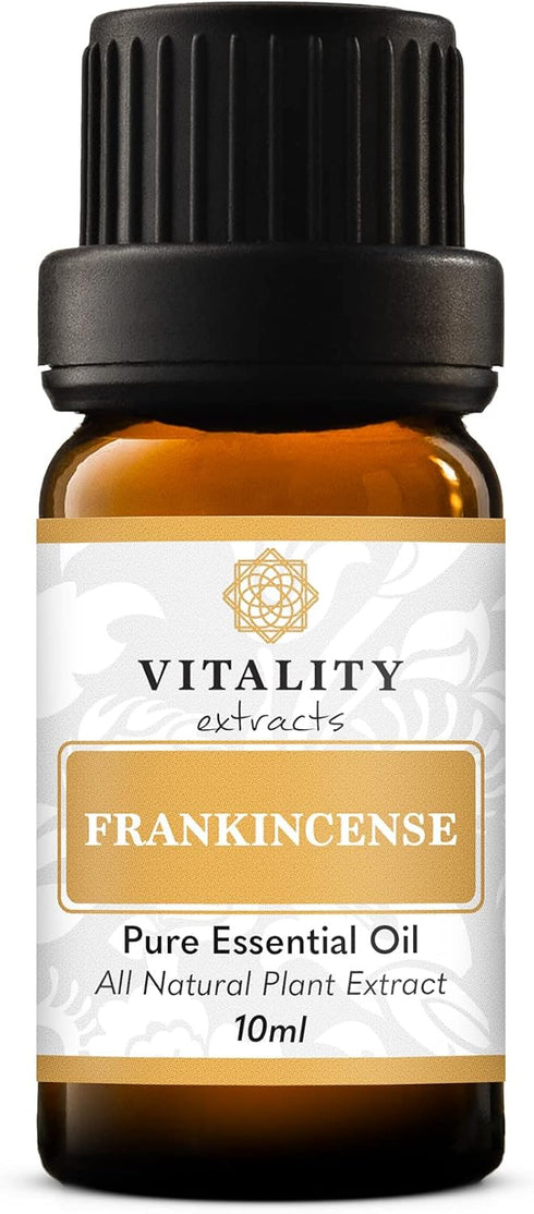 Vitality Extracts Frankincense Essential Oil - 10ml, Boswellia Serrata, Aromatherapy, Skin Care, Natural Calm, Stress Relief, Yoga, Comfort...