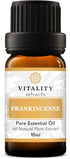 Vitality Extracts Frankincense Essential Oil - 10ml, Boswellia Serrata, Aromatherapy, Skin Care, Natural Calm, Stress Relief, Yoga, Comfort...