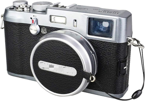 JJC Deluxe Nappa Leather Lens Cap Keeper Sticker with String for Fujifilm Fuji X100VI X100V X100F X100T X100S X100 Lens Cap Anti-lost...