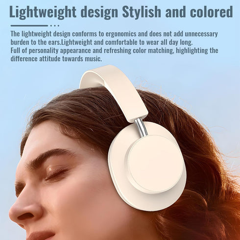 Over Ear Headphones with Mic, 50 Hours Play Time Wireless Bluetooth Headphones with Deep Bass, Stretchable Headphones with HiFi Audio for phone/TV...