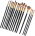 Acrylic Paint Brushes Set 15 Pieces, Nylon Bristle Paintbrushes for Acrylic Painting, Oil and Watercolor Brushes for Body Face Rock Canvas Miniatu...
