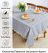 ShinyBeauty Embroidered Tablecloth - Premium Cotton Linen Farmhouse Decor for Kitchen/Dining Table, 55"x55", Grey Solid with Handmade Tassel Trim ...