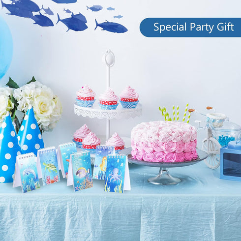 24 Pack Mini Ocean Animals Notebooks Under The Sea Party Favor Set Sea Animal Spiral Pocket Notepads Underwater World Memo Books for Classroom Rew...