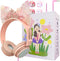 Priness Wired Kids Headphones with Mic for School/Travel,95dB Volume Limited,Shareport,On/Over Ear Bow Headsets with Nylon Cable-(Rose-Crown)...