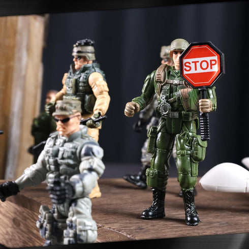 MCPINKY 13PCS Army Men Toy Set, Military Action Figures with Weapons and Toy Drone Special Operations Toy Soldiers for Kids Birthday Gift...