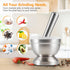 Tera 18/8 Stainless Steel Mortar and Pestle with Brush,Pill Crusher,Spice Grinder,Herb Bowl,Pesto Powder...