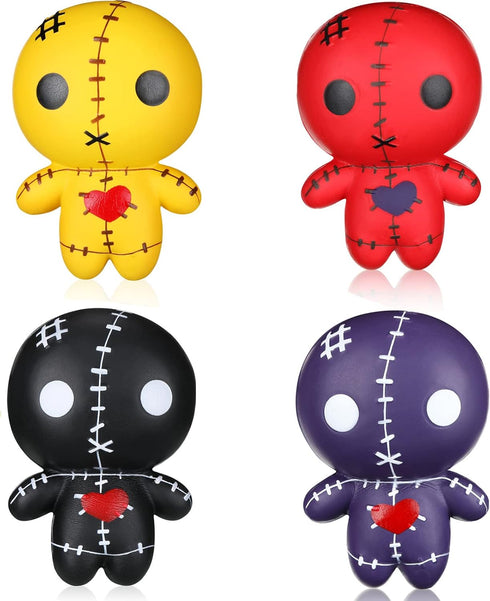 4 Pcs Voodoo Dolls Ghost Creepy Doll Stress Relief Toy Slow Rising Spooky Gifts Doll for Halloween Birthday Christmas Party Gift Supplies Decorati...