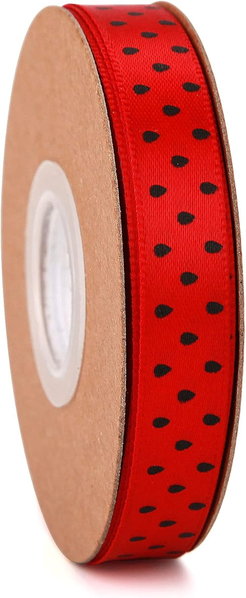 Watermelon Satin Craft Ribbon 40 Yards Red Green Black Fruit Printed Themed Decorative Ribbons for Gift Wrapping DIY Bows Bridal Shower Birthday S...