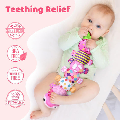 Baby Toys for 0-3-6-9-12 Months, Infant Stuffed Animal, Multi-Sensory Plush Toys, Tummy Time Musical Caterpillar Toy for Newborn, Soft Toys with C...