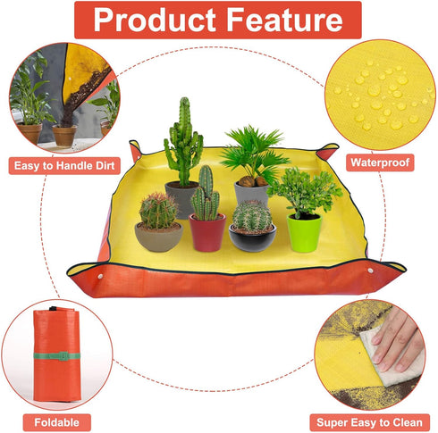 Repotting Mat for Indoor Plants, Thickened Waterproof Potting Mat, 39.4"X29.5" Planting Mat, Large Plant Repotting Mat, Plant Tray Gardening Mat w...