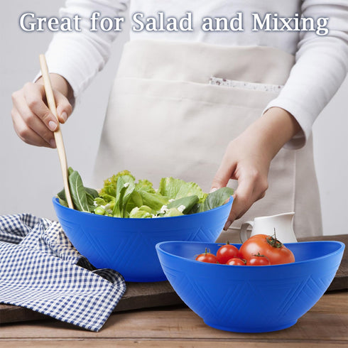 2 Pack Large Wheat Straw Bowls 65 oz, Unbreakable Large Salad Bowls, Microwave & Dishwasher Safe Big Mixing Bowls, Plastic Bowls Reusable Set of 2...