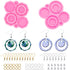 102Pcs Resin Molds Kit, 2pcs Earring Silicone Molds Jewelry Epoxy Casting Molds, Earring Mold with Earring Hooks for DIY Woman Girl Unique Earring...