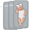 3Pack Baby Changing Pad Liners 27" x 14" Waterproof Longer Changing Mat Sheet Washable Reusable Baby Diaper Changing Table Cover (Grey)...