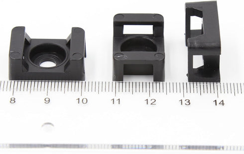 iexcell 100 Pcs Black 9 mm Cable Tie Base Saddle Type Mount Wire Holder...