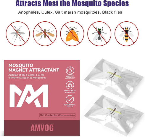 2024 Upgraded Insect Trap Octenol Pest Lures, 2PCS Mosquito Lure Refill Cartridge for Bug Zapper, Lasts 180 Days, Universal Fit for Indoor & Outdo...