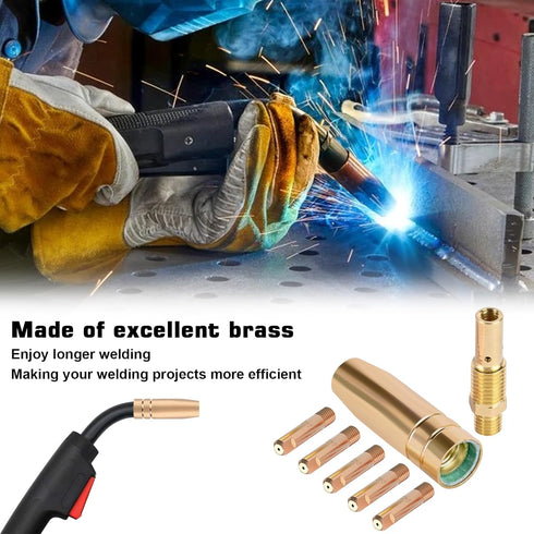Reboot MIG Welding Gun Kit Accessory .035" Tip-Nozzle-Diffuser Fit for Lincoln Magnum 100L or Tweco Mini/#1, 20pcs Contact Tips 11-35 .035", 2pcs ...