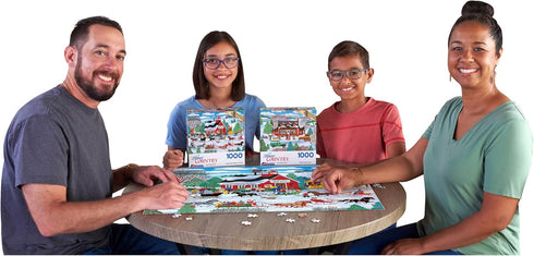 RoseArt - Home Country - Jingle Bell Sleigh Society - 1000 Piece Jigsaw Puzzle for Adults...