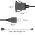 YACSEJAO USB Square Flush Mount Cable USB 2.0 Single Port Dashboard Panel Dash Mount Extension Cable with Buckle for Car Motorcycle Boat, 1m...