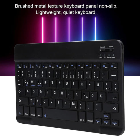 PUSOKEI German Keyboard 10Inch Keyboard German Layout USB Computer Keyboard for Laptops, PC(Black)...
