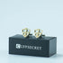 3D Cut Fleur-de-Lis Cufflinks, Stainless Steel with Gold Accents (Cufflinks Box Included)...