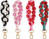 Handmade Boho Macrame Keychain Soft Flower Pom Pom Wristlet Keychain Bracelet Keyring Holder Wrist Lanyard For Women...