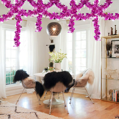 KIMOBER 33 Ft Valentine's Day Tinsel Garland,Roes Red White Heart Metallic Hanging Garland for Party Decoration Supply...