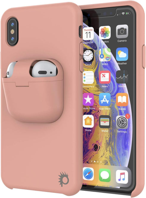 Punkcase for iPhone Xs Max for Airpods Case Holder (CenterPods Series) | Slim & Durable 2 in 1 Cover for iPhone Xs Max (6.5") | Protects Your Phon...