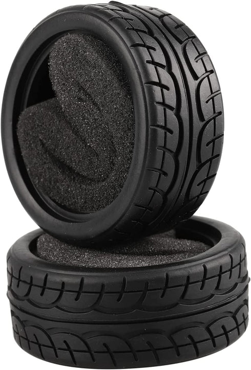 8pcs 1/10 on Road Soft Tires Tyres Fit for RC 1:10 Touring On Road Car Wheels Rim Black...