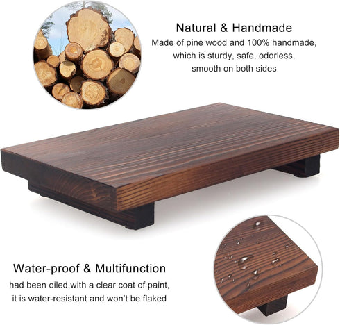 Small Kitchen Sink Soap Tray for Counter Bathroom Vanity Tray Wooden Risers for Kitchen Countertop Decor Dish Soap Dispenser Farmhouse Wood Pedest...
