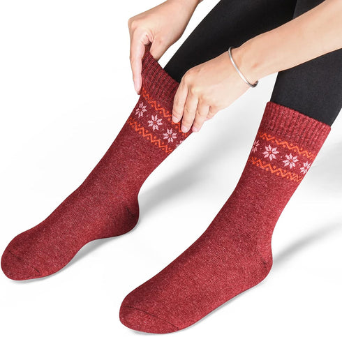 Pack of 4 Winter Warm Thick Wool Socks Women socks Hiking Socks Knit Outdoor Recreation Socks for Women Soft and Comfortable Terry Socks New 2022...