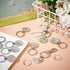 DICOSMETIC 20 Pcs Cabochon Keychain Kit Platinum Round Pendant Blank Alloy Tray Charms Blanks Trays for Photo with 20Pcs Glass Cabochon for DIY Je...
