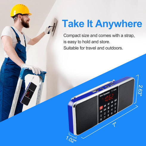 Multifunction Digital FM Radio Media Speaker MP3 Music Player Support TF Card USB Drive with LED Screen Display and Setting Timing Shutdown Functi...