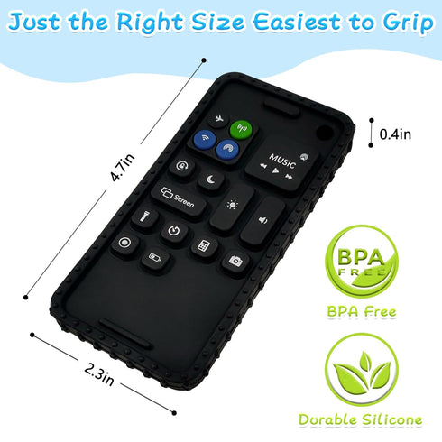 Kpblis Baby Teether Toys, 2 Pcs Remote Control Shape Teething Toys and Phone Shaped Teether for Baby, Silicone Teethers for Babies 6-12 Months, Ea...