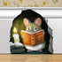 Mouse Reading Book, Wall Decor Sticker Decal, Kids Room, Classroom, Home, Bedroom, Bookcase, Book Lover, of Mice and Men, Children, Adorable, (Mou...