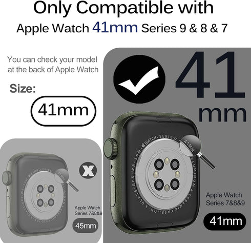 Miimall Compatible for Apple Watch Series 9 41mm Case with Built-in Glass Screen Protector, Hard PC Shockproof Anti-Scratch Waterproof Bumper Case...