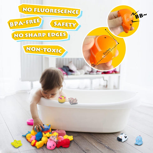 20 PCS Bath Toys,Rubber Duck Animal,Toddlers Bathtub Toys,Baby Pool Floating Toys,Infant Boy Girl Shower Toys,Party Decoration for Birthday Easter...