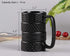 VanEnjoy 3D Cool Black Tyre Tire Shaped Frosted Ceramic Mug Large Coffee Tea Cup Unique Gifts Car Fans 14 oz(400ml)...