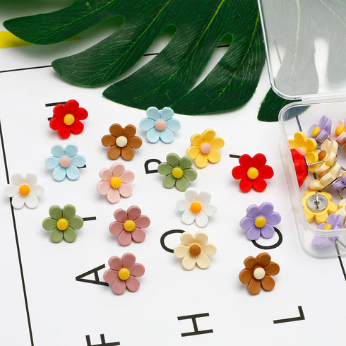 40Pcs Flower Push Pins Flower Cute Pins Decorative Flower Cork Board Tacks for Bulletin Board, Photos Wall Maps, Other Offices Schools Supplies an...