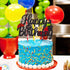 Black Glitter Mario Cake Topper Happy Birthday Cake Decoration Video Game Themed Kids Boys Birthday Party Supplies...